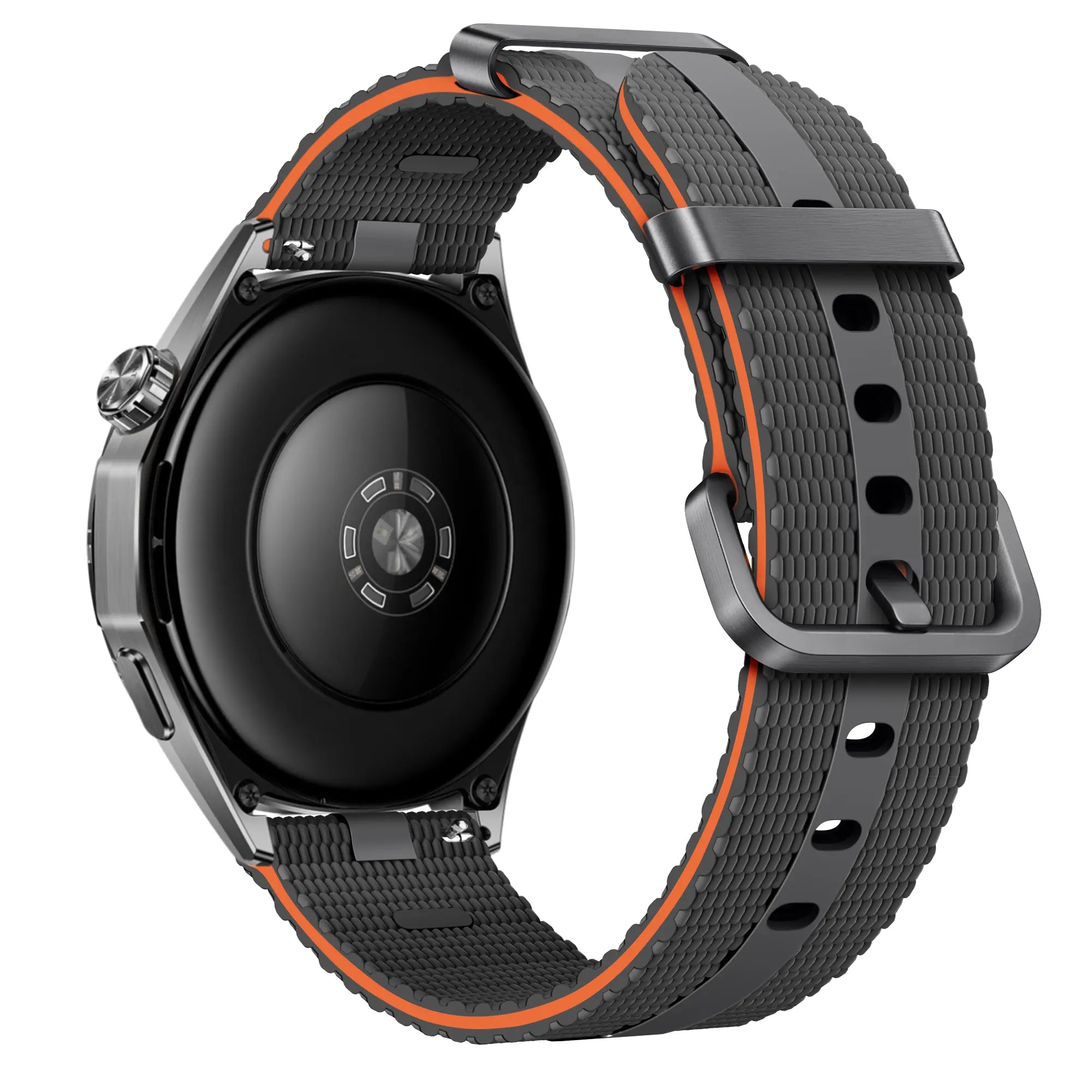 Coros Pace 2 Silicone Active Strap (Dark Grey/Orange)