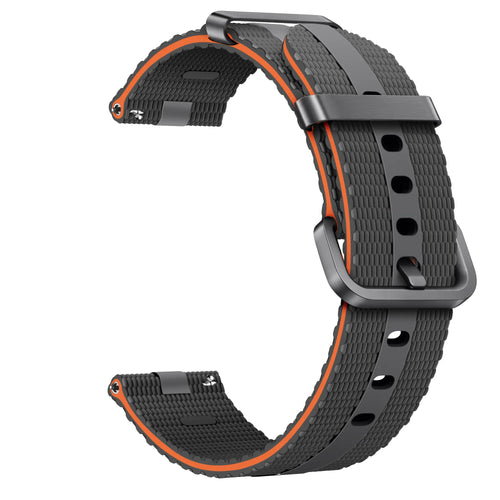 Coros Pace 2 Silicone Active Strap (Dark Grey/Orange)