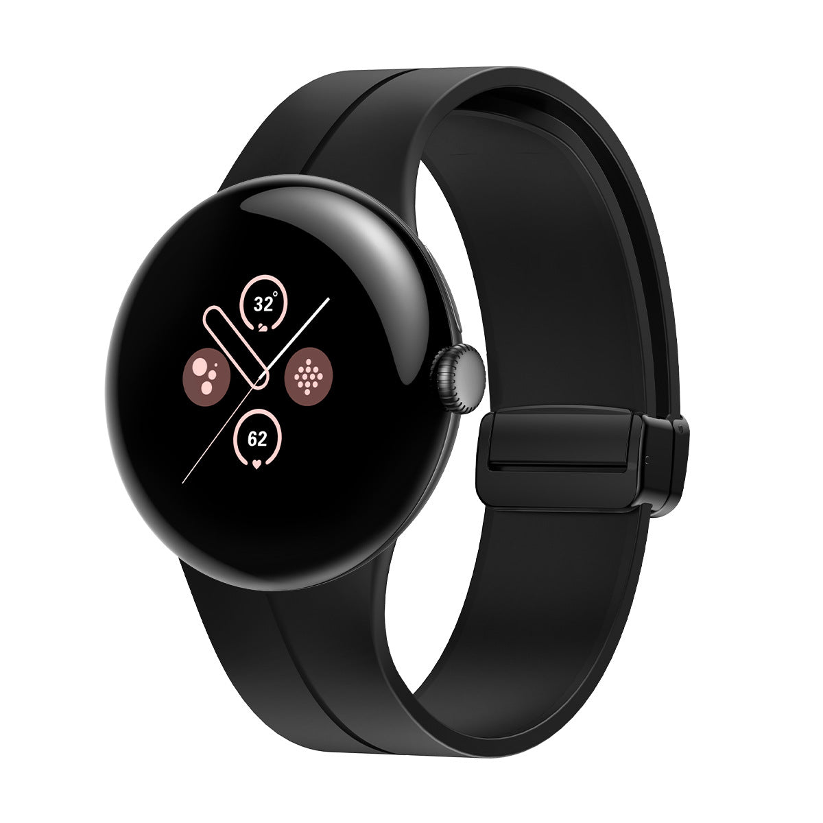 Google Pixel Watch 3 - 45mm D-Buckle Silicone Strap (Black)