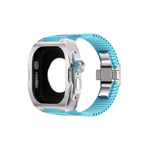 Reqior Apple Watch Ultra Case with Rubber Strap (Blue)