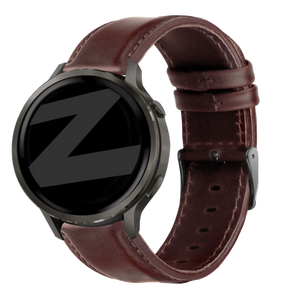 Bandz Garmin Forerunner 265 Leather Strap 'Classic' (Dark Brown)