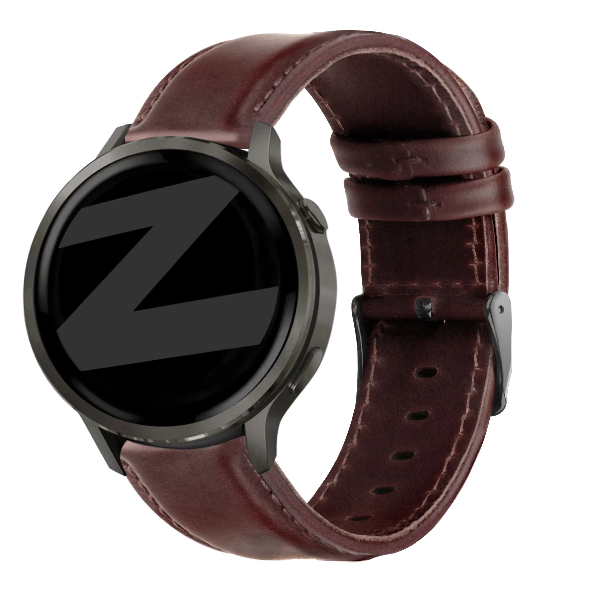 Bandz Garmin Venu 3 Leather Strap 'Classic' (Dark Brown)