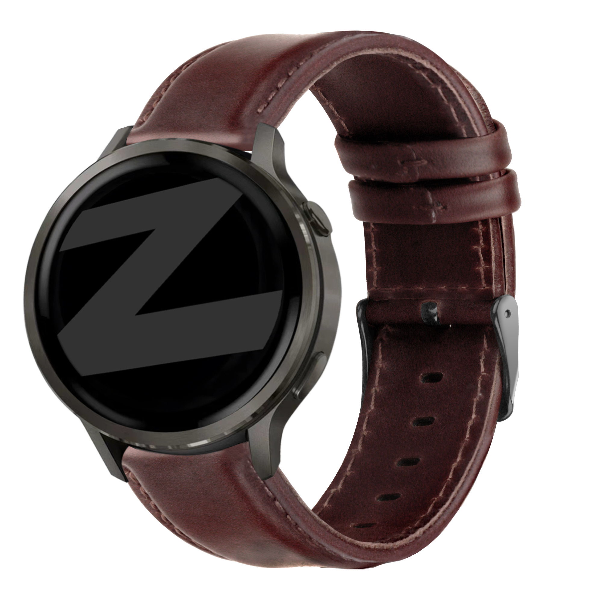 Bandz Garmin Approach S44 Leather Strap 'Classic' (Dark Brown)