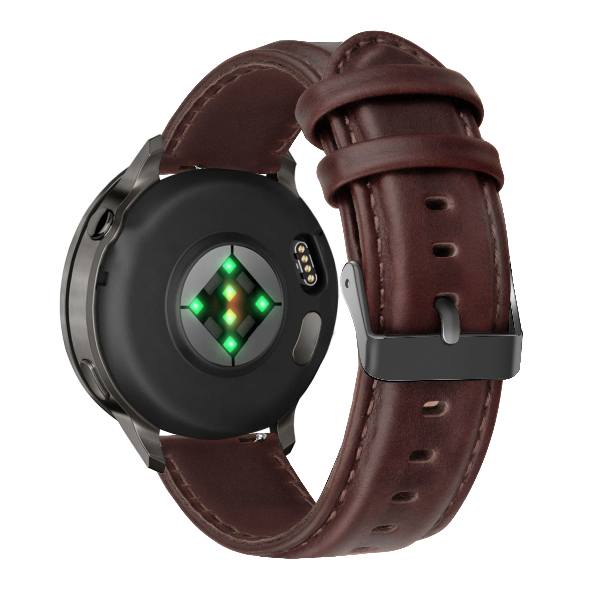 Bandz Garmin Venu 3 Leather Strap 'Classic' (Dark Brown)