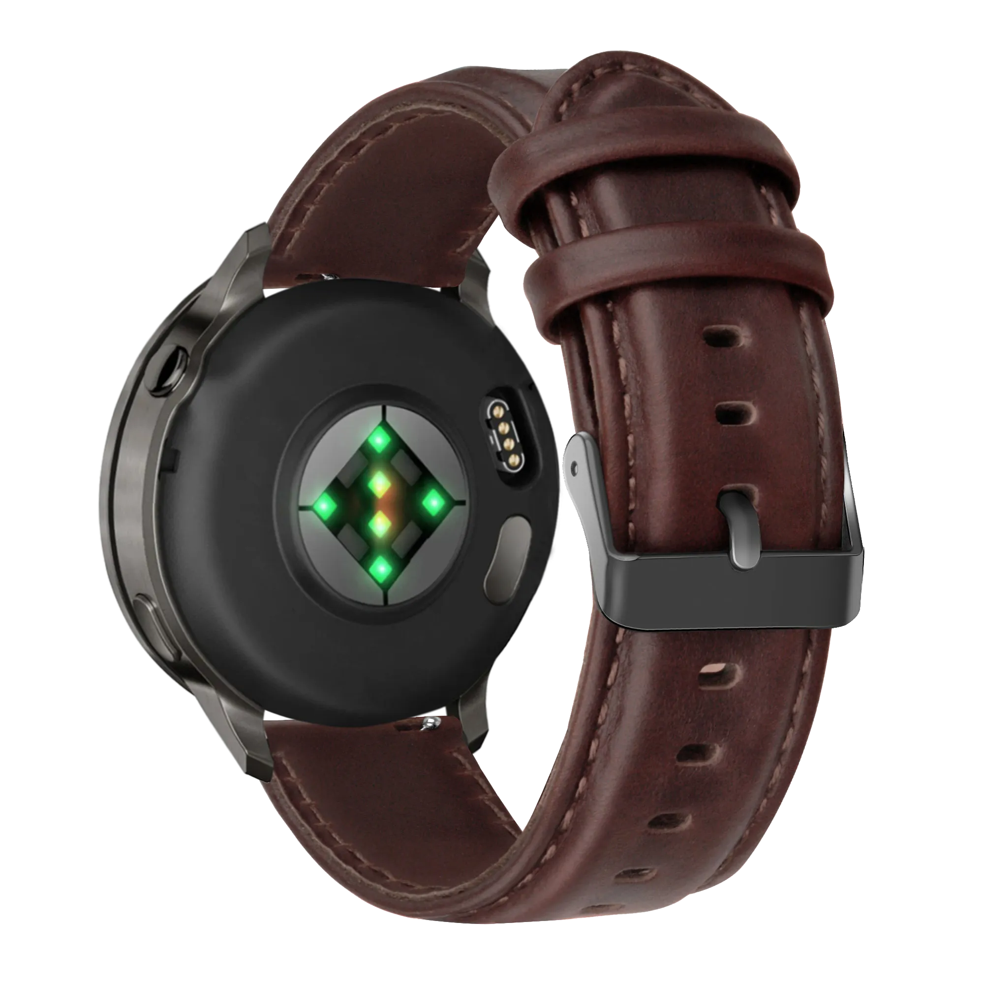 Bandz Garmin Forerunner 70 Leather Strap 'Classic' (Dark Brown)