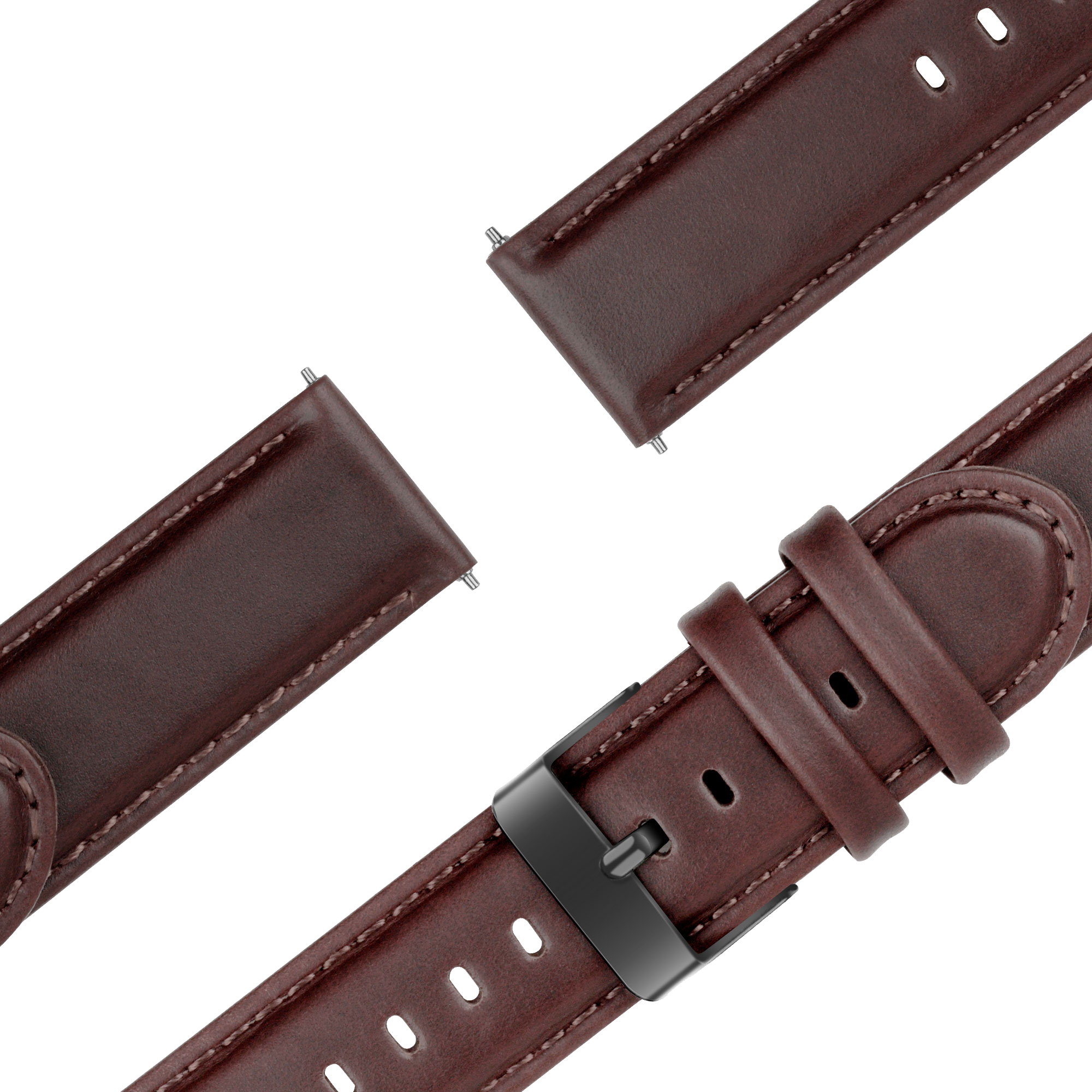 Bandz Garmin Venu SQ Leather Strap 'Classic' (Dark Brown)