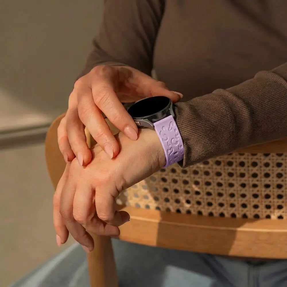 Bandz Garmin Approach S42 Silicone Strap 'Leopard' (Light Purple)