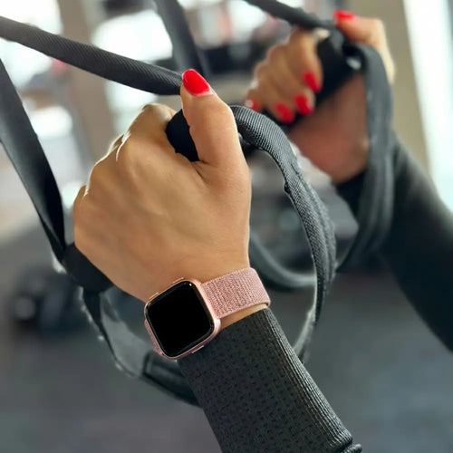 Fitbit Versa (2) nylon band (roze)