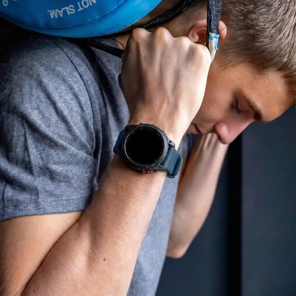 Garmin Fenix 7 D-Buckle Silicone Strap (Grey-Blue)