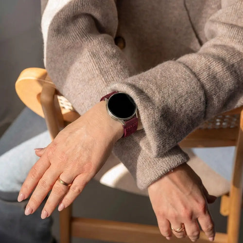 Bandz Garmin Vivoactive 6 Vintage Nylon Strap (Wine Red)