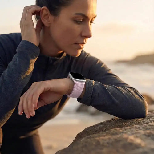 Bandz Apple Watch Nylon Strap 'Classic' (Light Pink)