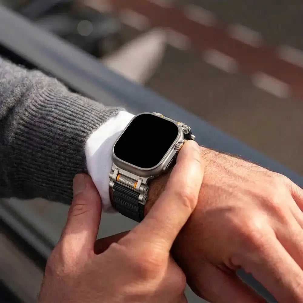 Bandz Apple Watch Ultra Nylon Strap 'Explorer' (Black with Titanium)