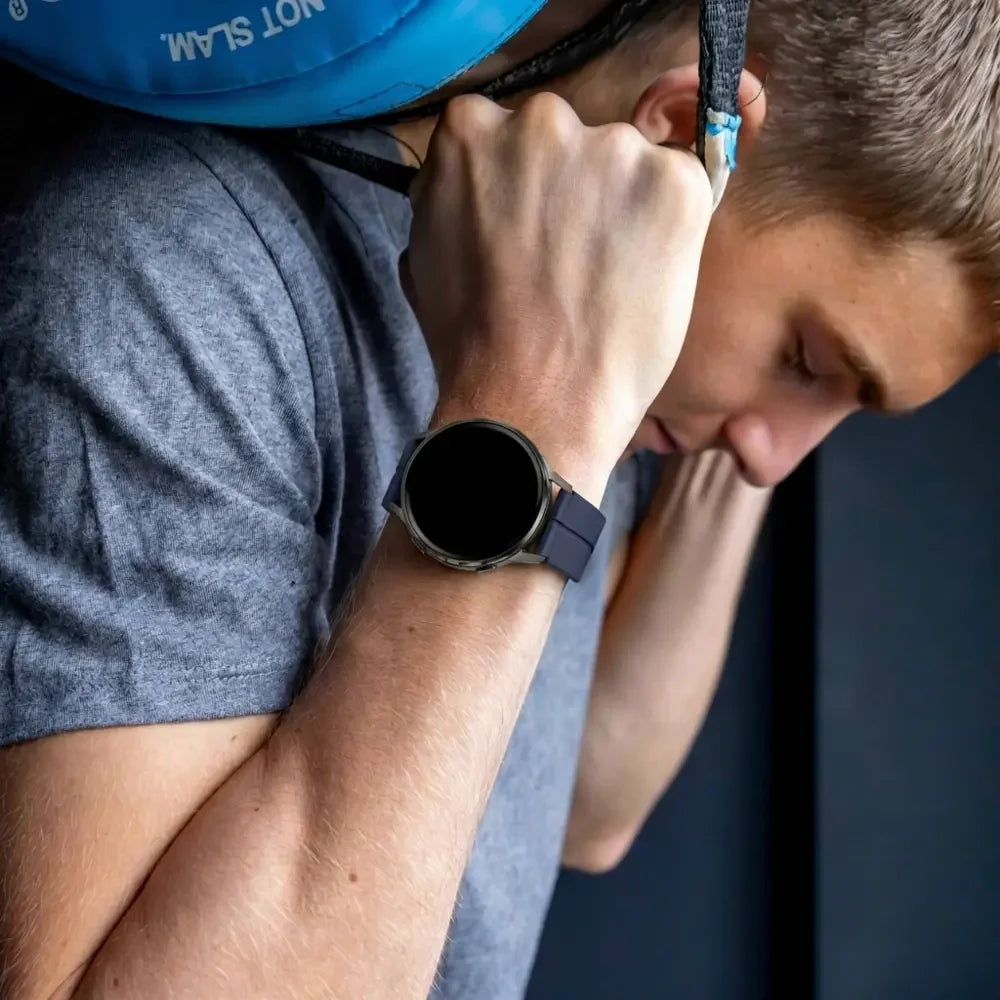 Bandz Garmin Vivoactive 3 Silicone Strap with D-Buckle (Dark Blue)