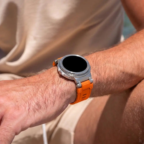 Samsung Galaxy Watch 8 - 40mm 'Explorer' Silicone Strap (Orange with Titanium)