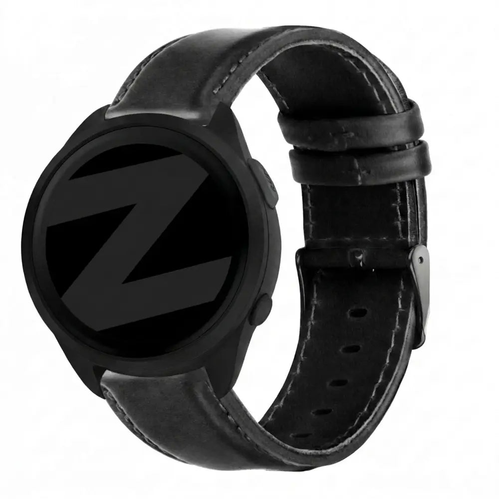 Bandz Garmin Forerunner 165 Leather Strap 'Classic' (Black)