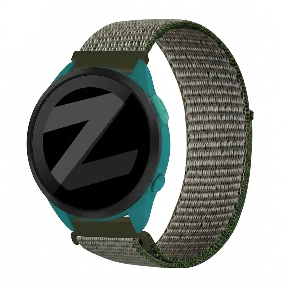 Bandz Garmin Forerunner 165 Nylon Loop Strap (Olive Green)