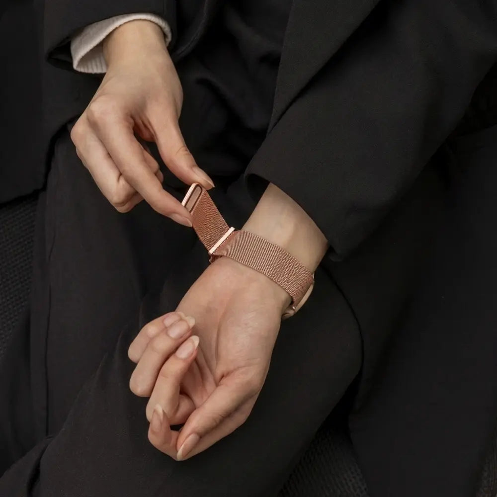 Bandz Garmin Vivoactive 5 Milanese loop band (rosé goud)