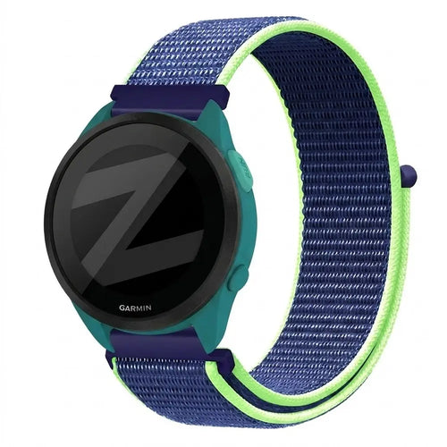 Bandz Garmin Forerunner 165 Nylon Loop Strap (Blue/Lime)