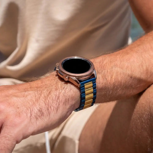 Samsung Galaxy Watch 3 41mm stalen band (blauw/goud)