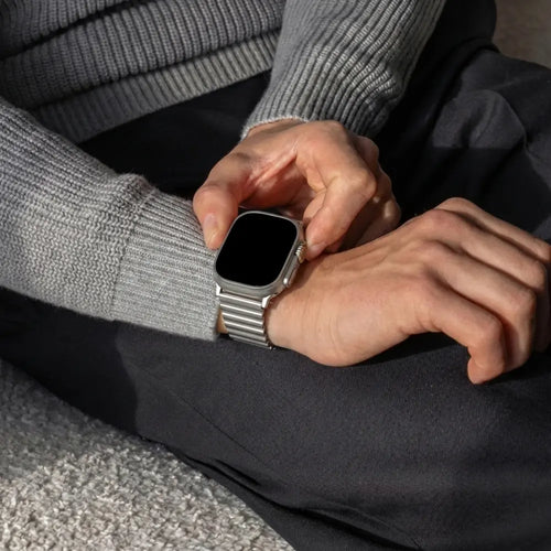 Bandz Apple Watch Premium Steel Strap 'Ocean' (Titanium)