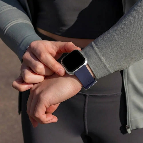 Fitbit Versa-Versa 2 Silicone Strap with Buckle (Dark Blue)