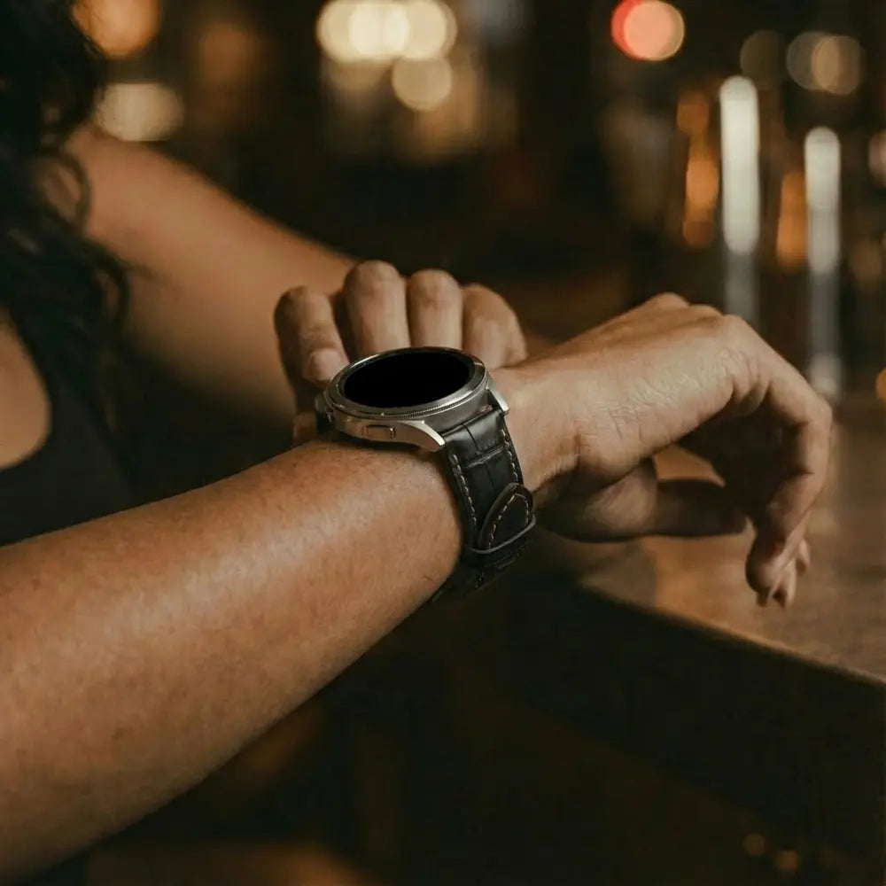 Xiaomi Mi Watch Leather Strap Crocodile Grain (Black)