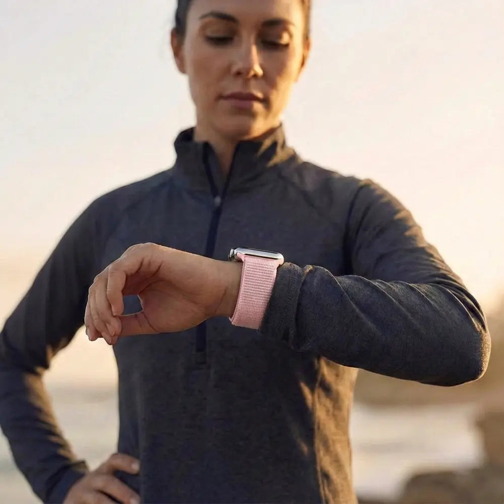 Bandz Apple Watch Nylon Strap 'Classic' (Light Pink)