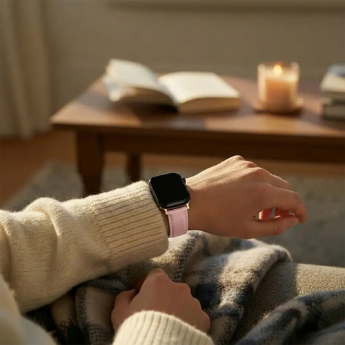 Bandz Apple Watch Leather Strap 'D-Type' (Pink)