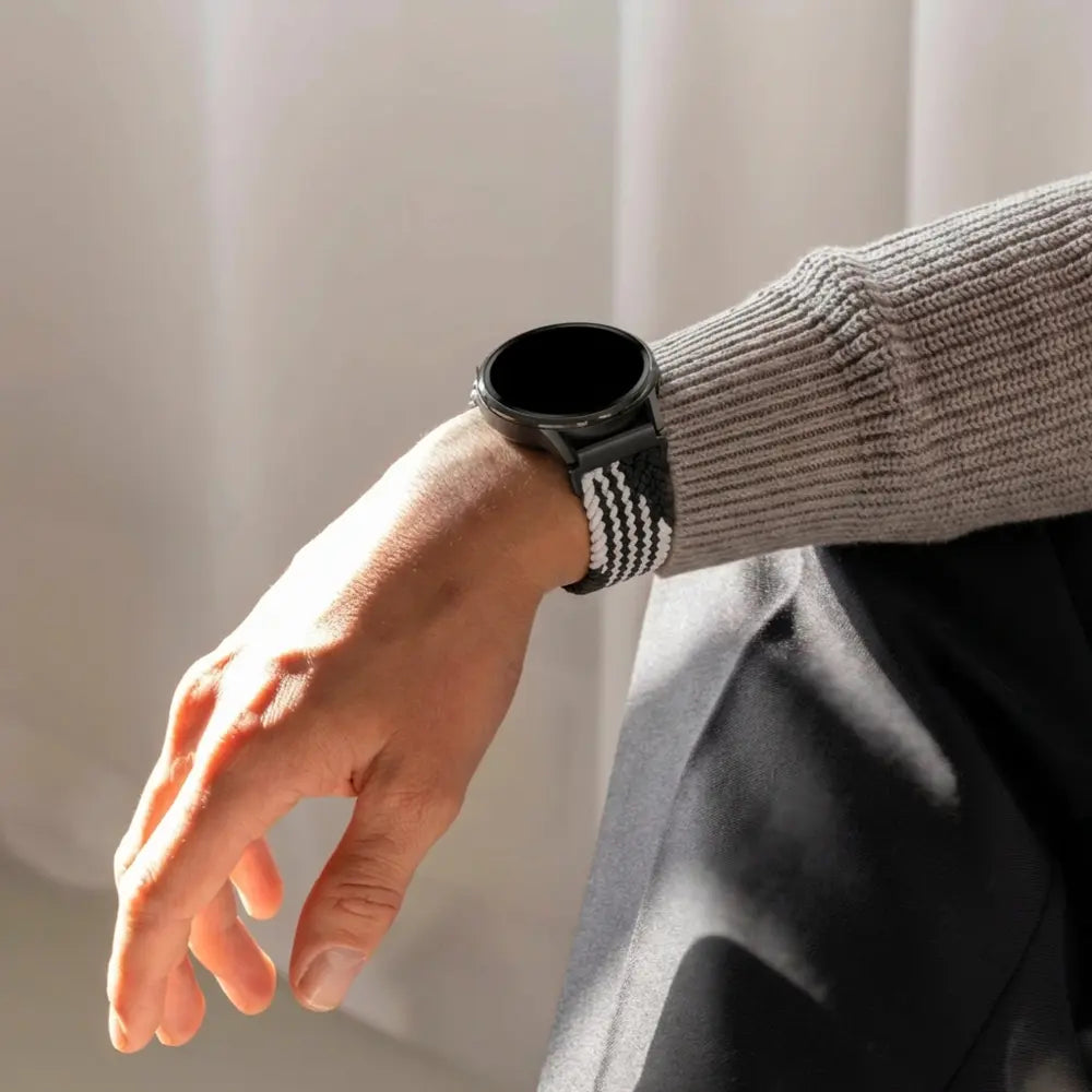 Bandz Garmin Approach S50 Braided Strap 'Parachute' (Black/White)