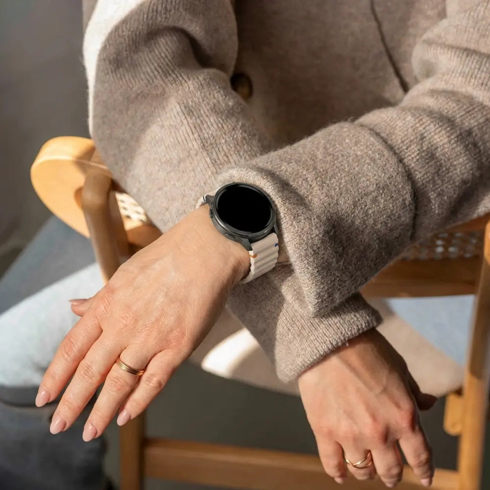 Bandz Garmin Vivoactive 6 siliconen band 'Wave' (sterrenlicht)