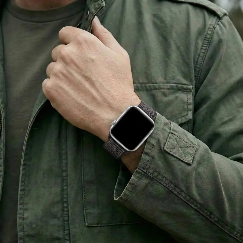 Bandz Apple Watch Nylon loop band (zwart mix)