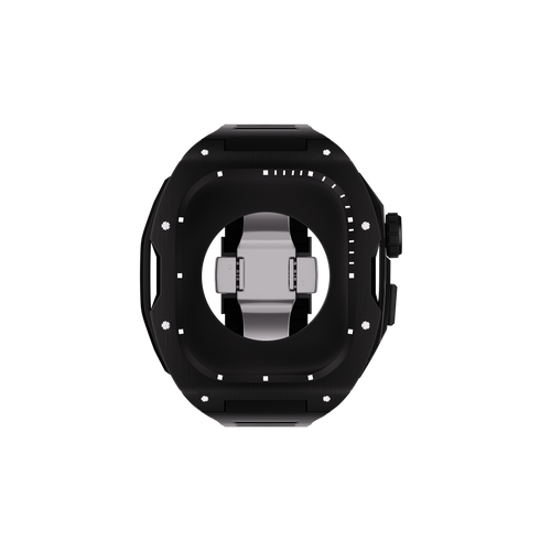 Reqior Apple Watch 45mm Case with Rubber Strap (Black)