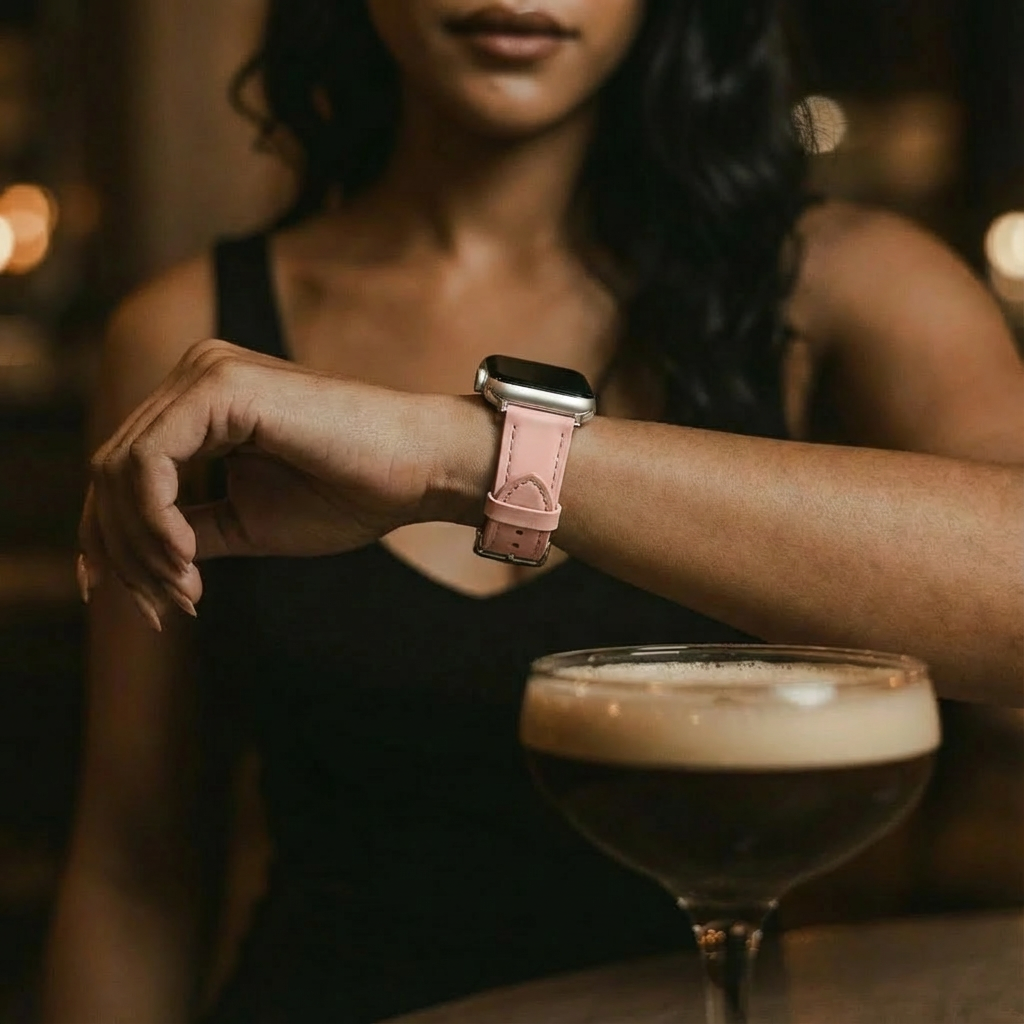 Apple Watch Slimfit Leather Strap (Pink)