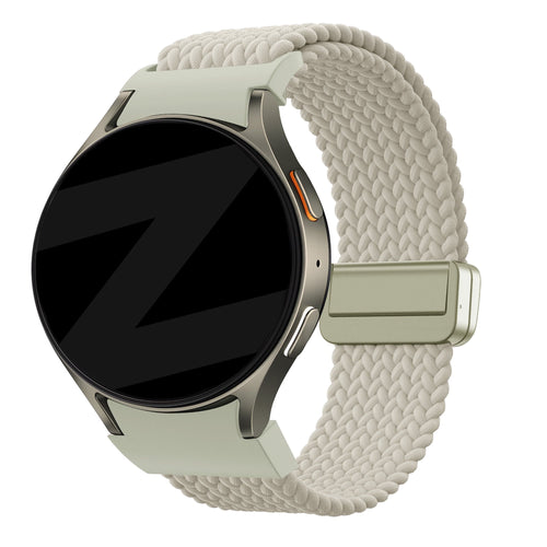 Bandz Samsung Galaxy Watch 6 - 44mm Braided Strap 'Easy Fit' (Starlight)