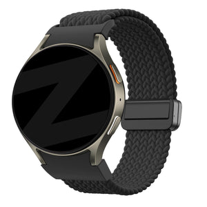 Bandz Samsung Galaxy Watch 4 Classic 46mm Braided Strap 'Easy Fit' (Black)