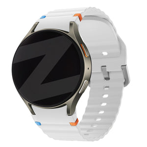 Bandz Samsung Galaxy Watch 6 Classic - 43mm Wave Strap 'Easy Fit' (White)