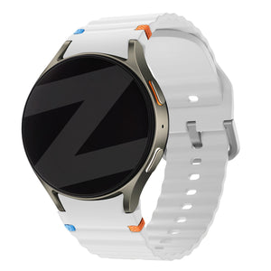 Bandz Samsung Galaxy Watch 4 44mm Wave Strap 'Easy Fit' (White)