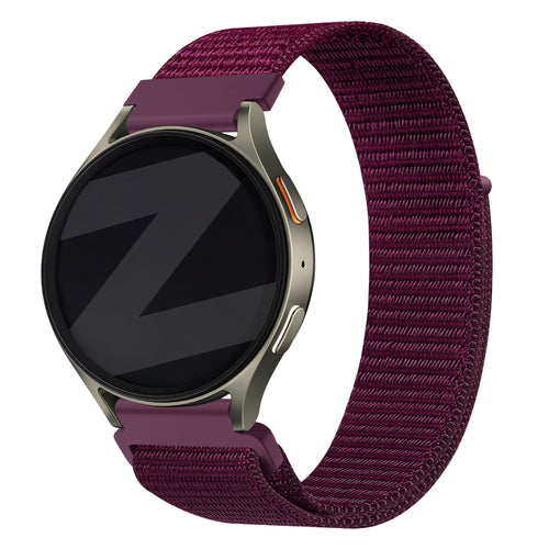 Bandz Samsung Galaxy Watch 6 Classic - 43mm Nylon Strap 'Easy Fit' (Plum)