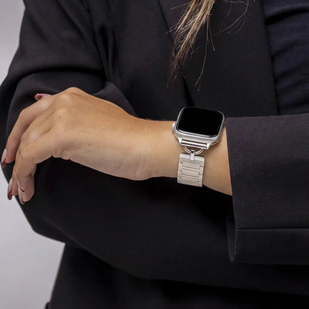 Bandz Apple Watch Magnetic Silicone Strap 'Slim' (Starlight)
