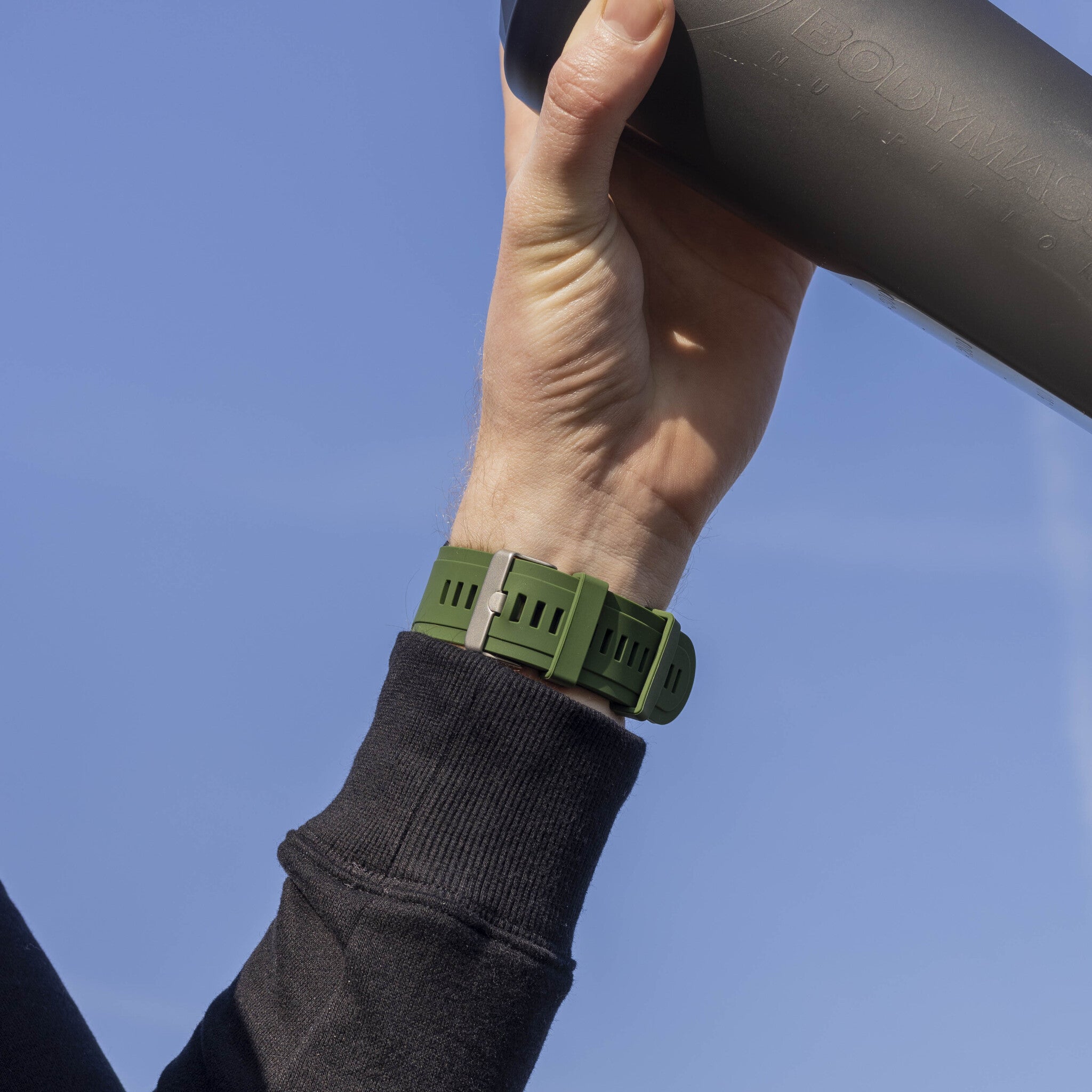 Garmin Fenix 7x Glossy Silicone Strap (Army Green)