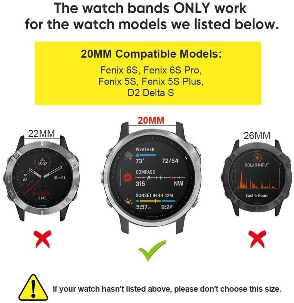 Garmin Fenix 5s/6s Nylon Strap with Buckle (Grey)