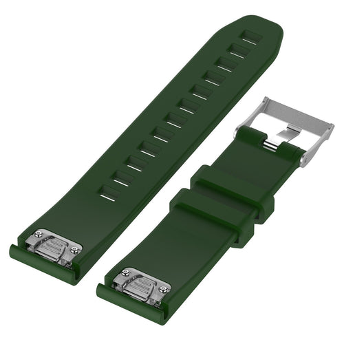 Garmin Forerunner 970 Glossy Silicone Strap (Army Green)