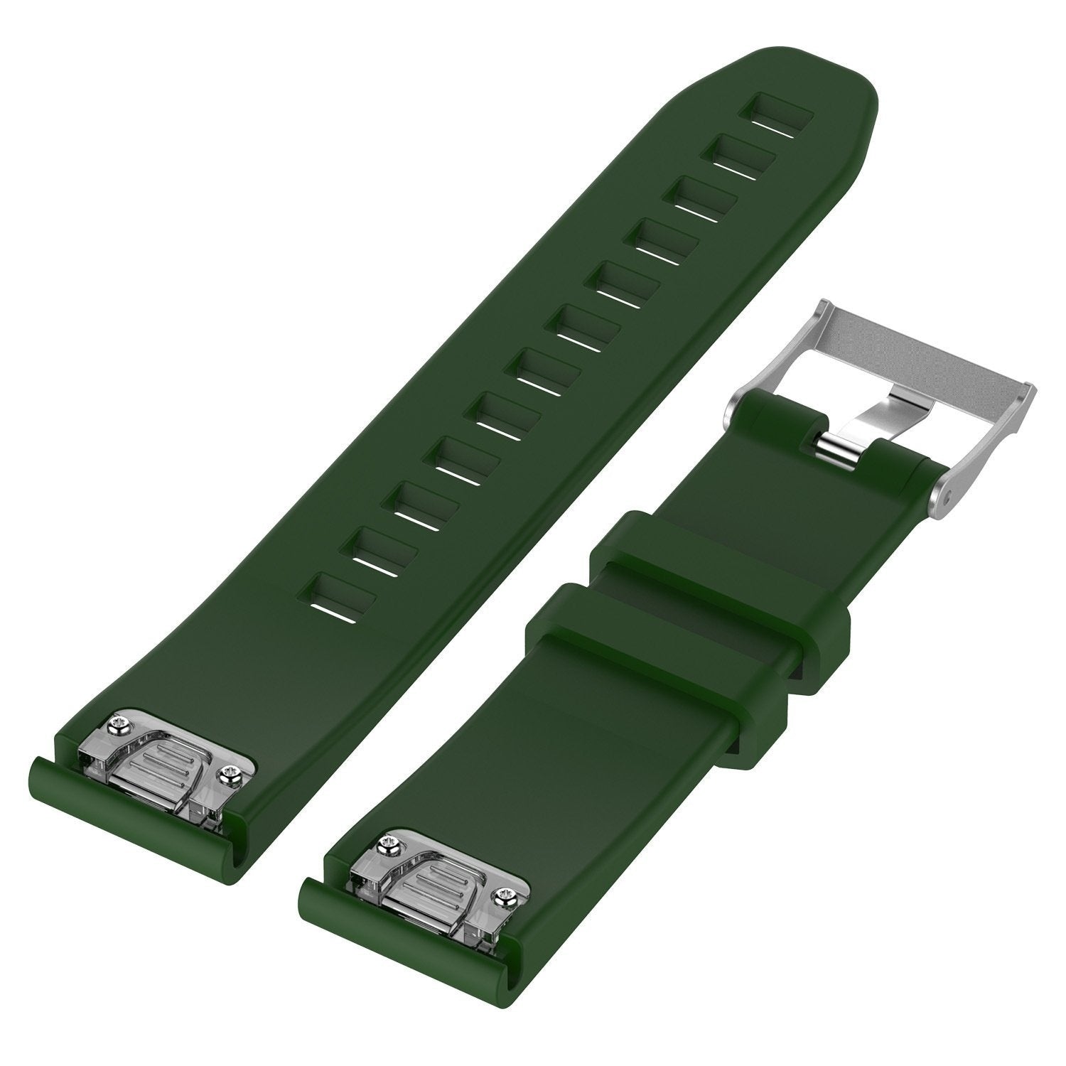 Garmin Forerunner 970 Glossy Silicone Strap (Army Green)