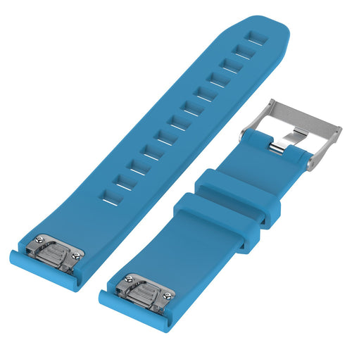 Garmin Descent Mk3(i) - 43mm Glossy Silicone Strap (Light Blue)