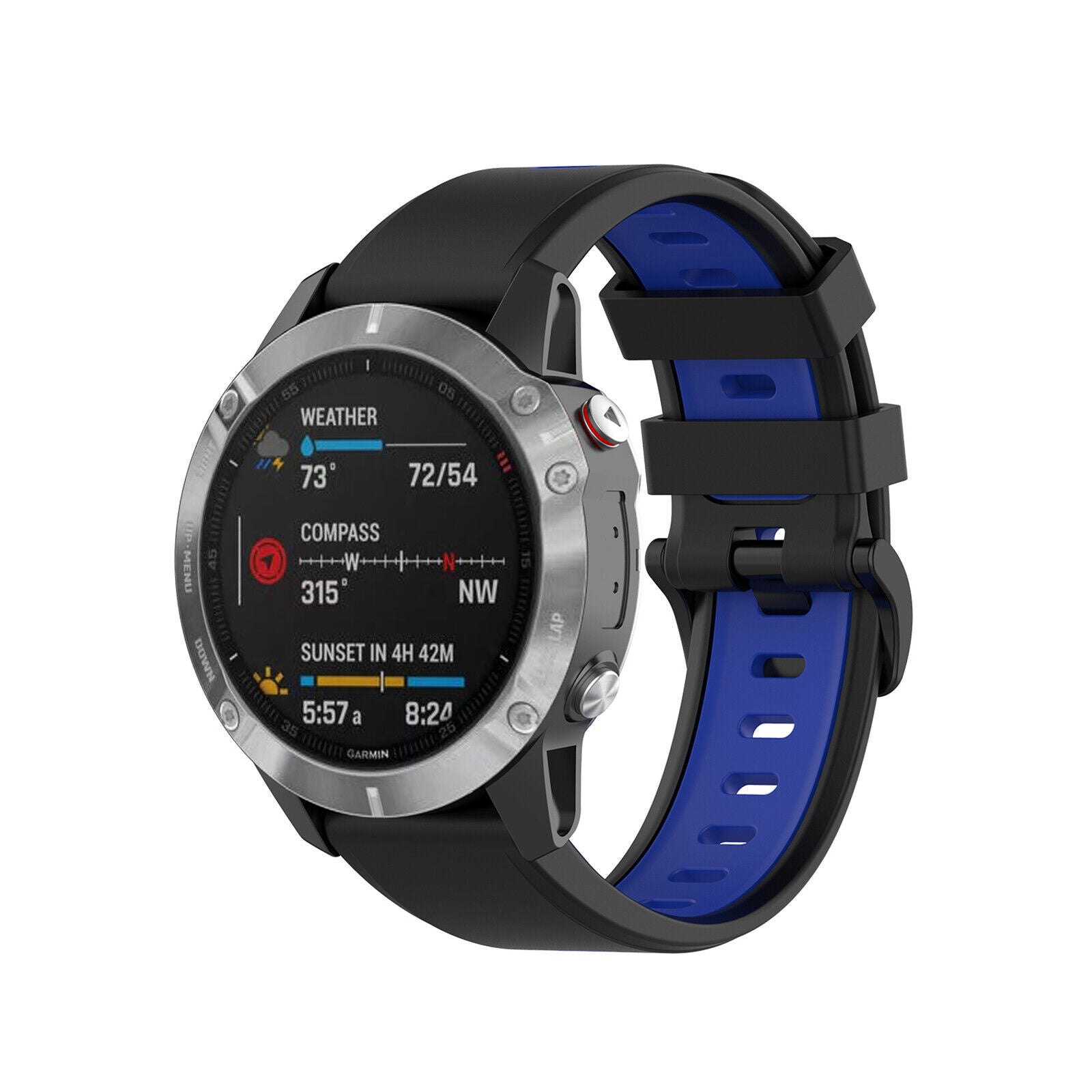 Garmin Fenix 8 Pro - 51mm Sport Strap with Buckle (Black/Blue)