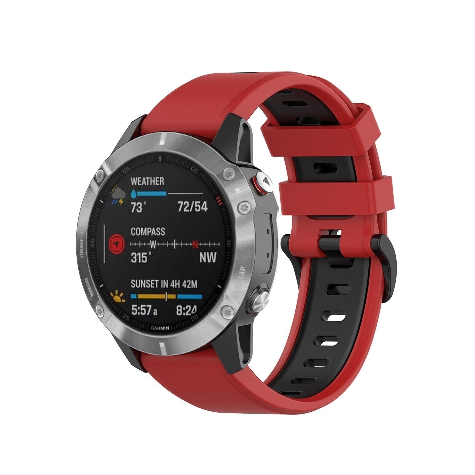 Garmin Tactix 8 - 51mm Sport Buckle Strap (Red/Black)