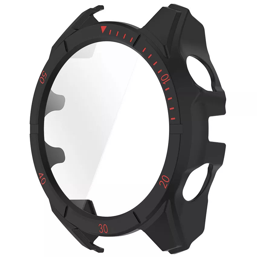 Garmin Fenix 8 - 47mm AMOLED Hard Case with Glass (Black/Red)