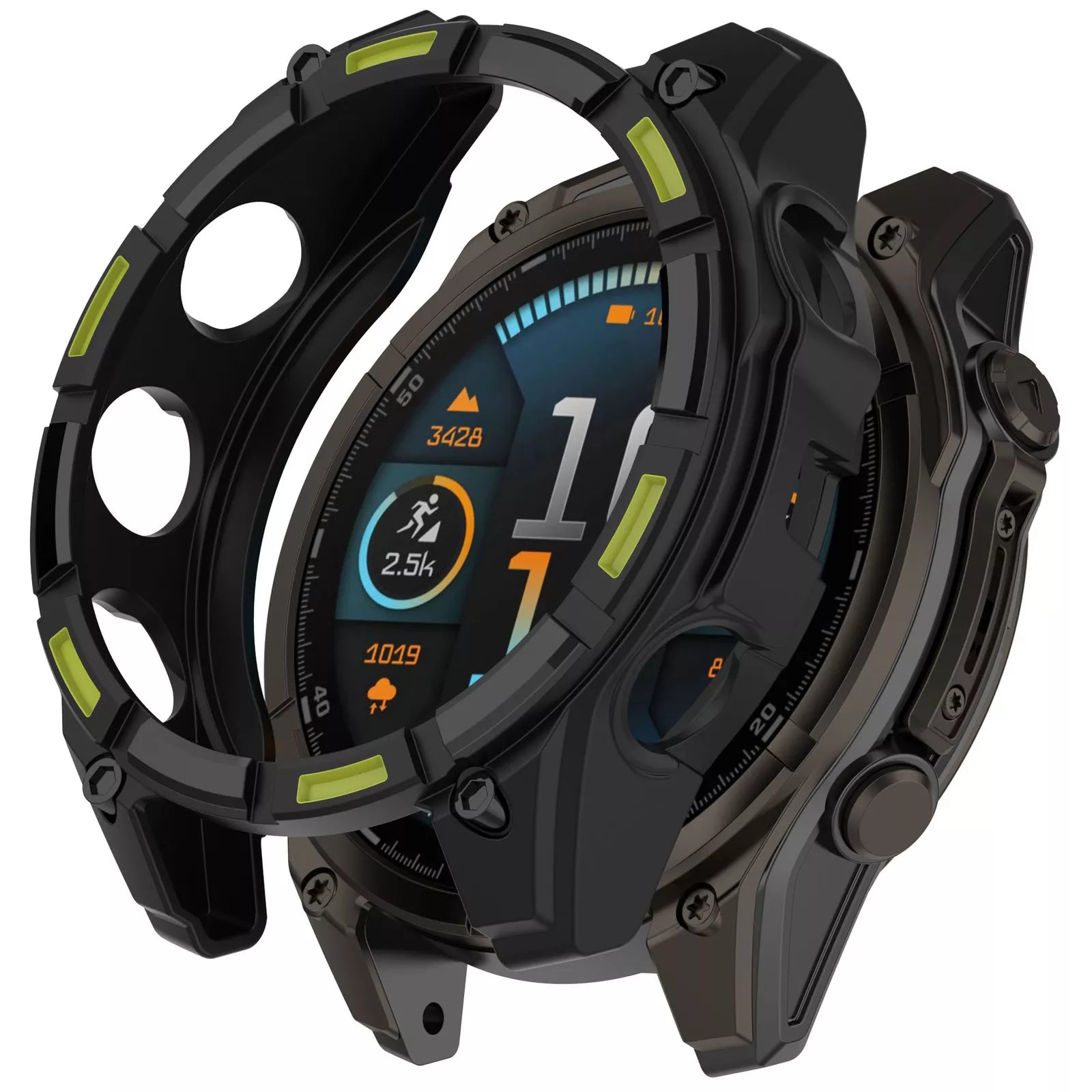 Garmin Fenix 8 - 47mm AMOLED Rugged TPU Case (Black/Green)