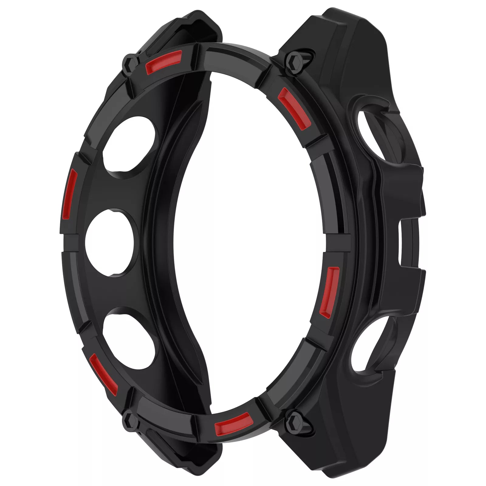 Garmin Fenix 8 - 51mm SOLAR Rugged TPU Case (Black/Red)