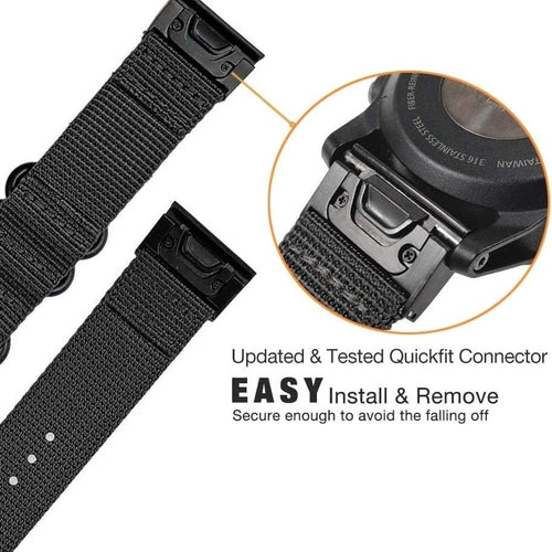 Garmin Quatix 8 Pro - 47mm Nylon Buckle Strap (Black)
